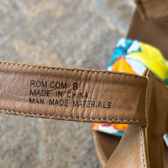 Corkys Women's Floral Wedges - Tan and Multicolor - Picture 2 of 4